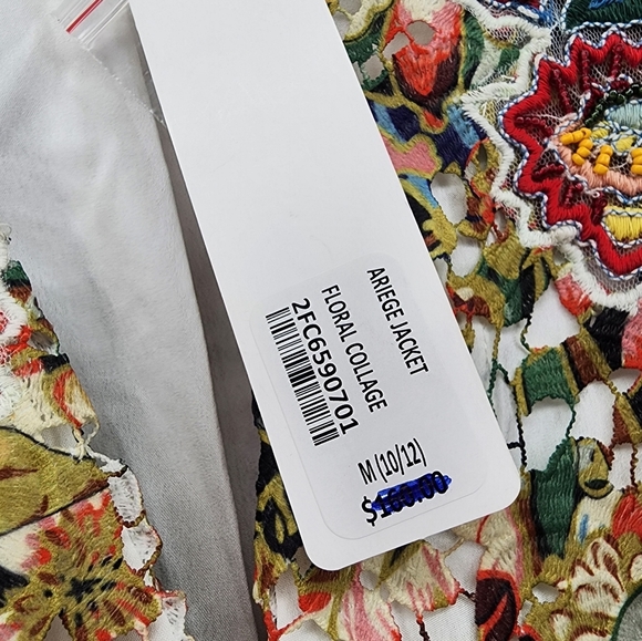 Soft Surroundings Multicolor Boho Lasercut Beaded Ariege‎ Jacket New Med… - Picture 13 of 16